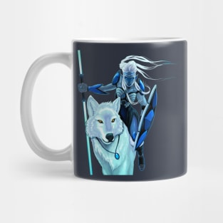 elf with white wolf Mug